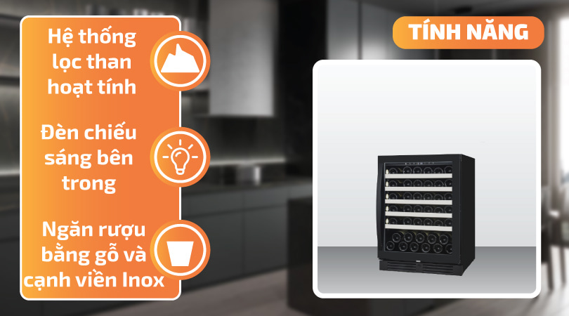 Tủ bảo quản rượu vang Malloca MWC-46BG Tính năng